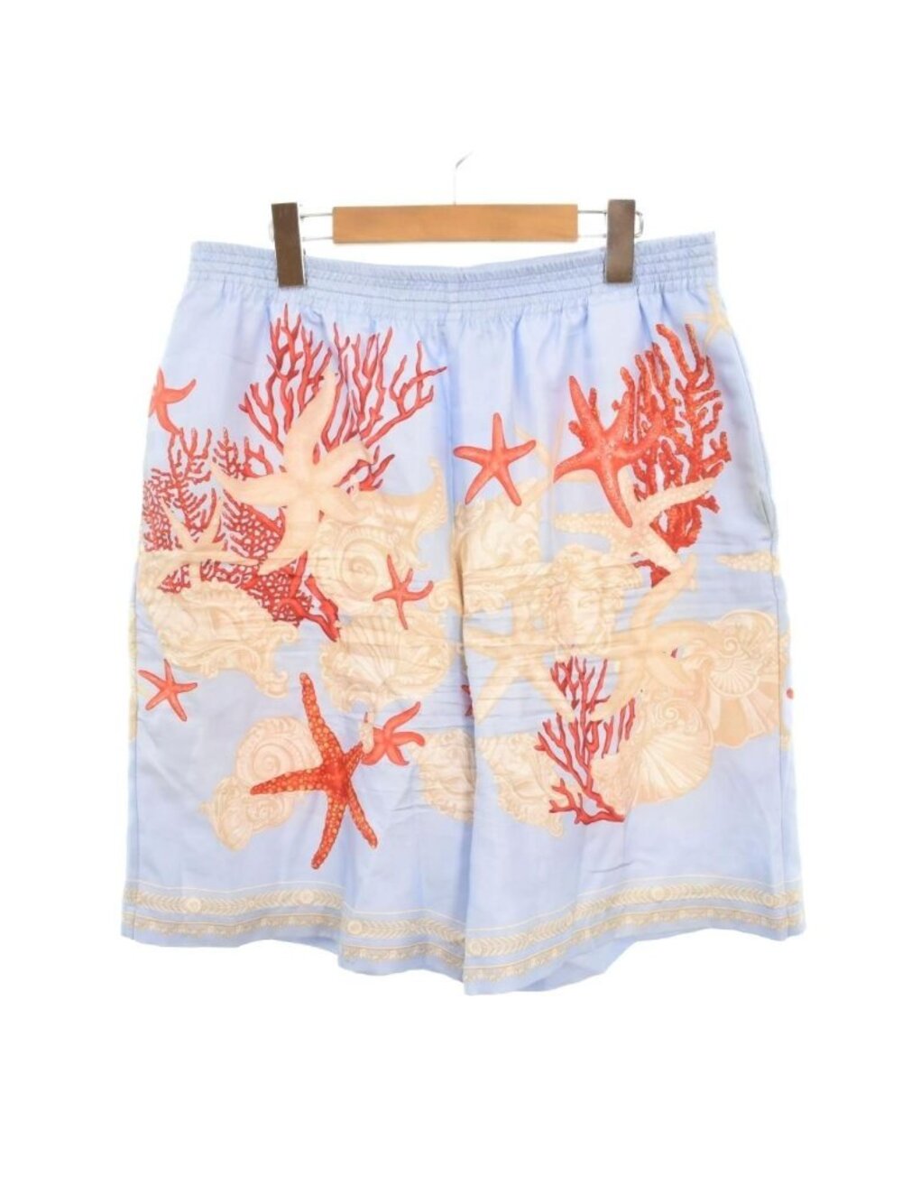 Versace Silk Shorts Barocco Sea All Over Print Light Blue 48
